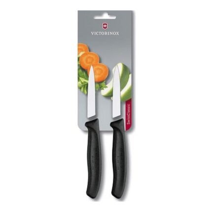 Cuchillo Verdura, 2U, Dentado, Nylon Negro 8cm